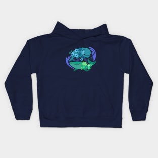 Whales and flowers Kids Hoodie